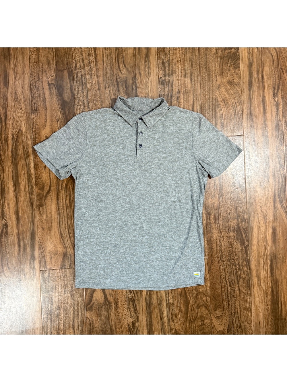 Vuori Strato Tech Polo Shirt Mens Small S Heather Grey Short Sleeve Athletic